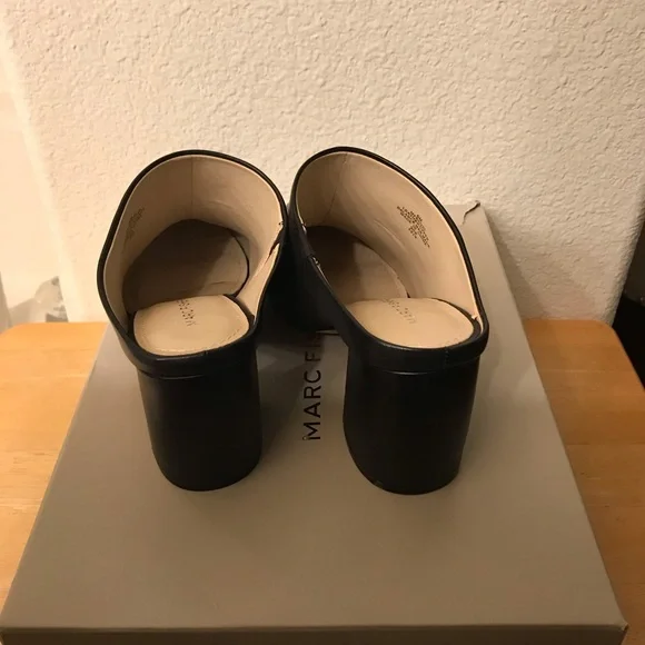 Marc Fisher Black Leather Mules - Picture 3 of 5